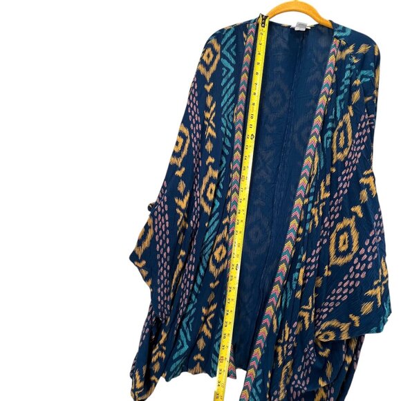 Ariat Womens L-XL Boho Kimono Cardigan Vibrant Geometric Tribal Southwest Wrap - Picture 14 of 15